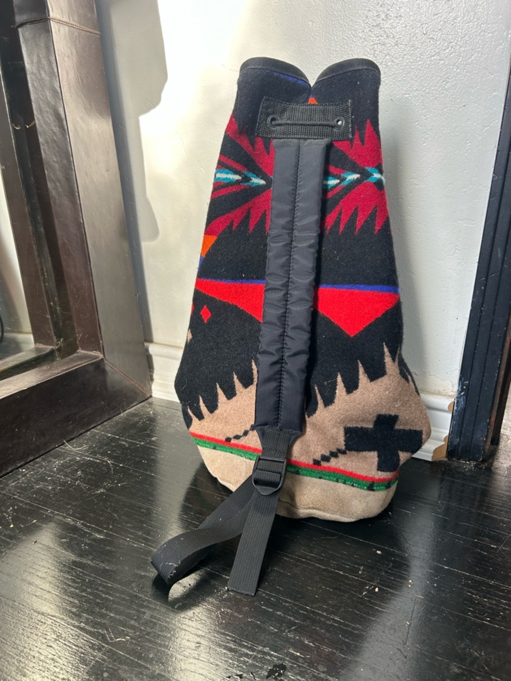 Pendleton Patterned Black and Tan Sling Backpack